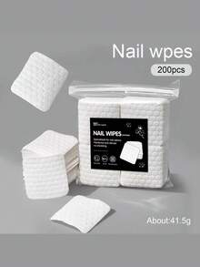 200pcs Pieces Of New Non-Fuzzing Nail Polish Remover Cotton For Nail Art Tools, Pearl-Pattern Nail Cleaning Cotton, Water-Saving Nail Cotton Sheet - Multicolor - View 9