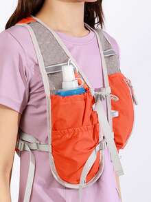 轻便透气吸汗跑步背心，配有可调节水袋背包，适合越野跑、马拉松、慢跑、骑行（仅含背包，不含水袋）