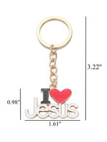 1pc Keychain "I Love Jesus" Heart Pendant Keychain - Durable Alloy Christian Ornament, Exquisite Religious Prayer Gift For Men Women, Ideal For Independence Day Easter Decor - Nhiều màu - Xem 7