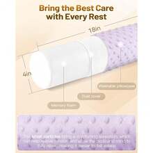 Memory Foam Round Pillow, Cervical Neck Pillow For Pain Relief, Cylinder Pillows 18\X 4\, Removable Cover, Neck Roll Pillow For Sleeping, Velvet Dots, Purple - Màu tím - Xem 4