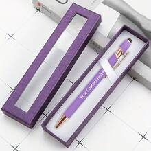 Customized Text Logo Touch Screen Capacitive Ballpoint Pen Gift Set, Personalized Luxury Soft Touch Rose Gold Exquisite Custom Pen Rubber Capacitive Ballpoint Pen Push Button Pen Aluminum Barrel Ballpoint Pen, Back To School Gift, Office & Study Supplies, Christmas Gift, Wedding/Holiday Party Gift, Groomsman Gift, Gift For Men/Women/Dad, Birthday Gift, Engagement Groomsman Gift - Multicolor - View 6