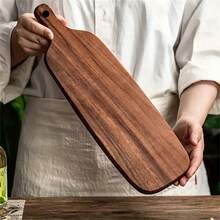 1pc Cutting Board, Wooden Chopping Board, Household Meat Cutting Board, Cheese And Board, Washable Fruit Board, Home And Dorm Vegetable Cutting Board, Camping Gear, Kitchen Accessories, Kitchen Utensils, Ramadan Decoration, Eid Al-Fitr Gift, Valentine's Day Gift - Rust Brown - View 2