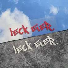 1pc "LECK EIER" Car Sticker, Laptop Sticker, Truck/Off-Road Vehicle Door/Rear Window Decal, Personalized Car Decoration, Bumper Sticker, Mirror Sticker, Waterproof Creative Sticker - A - View 9