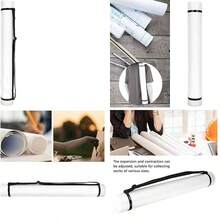 Tubo para planos, extensible con correa Tubo de almacenamiento de documentos, para carteles de mapas(black) - Negro - Ver 1