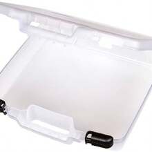ArtBin 6960AB - Funda de transporte con base profunda, porttil, para arte y manualidades, 14.5 x 15 pulgadas, transparente - abierto - Ver 2