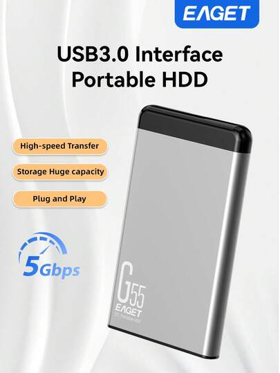 EAGET 2TB Portable External Hard Drive USB 3 0 HDD 2 5 Inch For PC Laptop High Speed Up To 110MB S Data Storage Backup For Movies Music Pictures Files Plug And Play Compact Lightweight Design