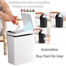 12L Cubo De ura Autático Con r - Cubo de ura Inteligente con Tapa Eléct USB Recargeable X5 Impermeable Botes de ura Inteligente Sin o para Cocina Oficina Sala - Negro 12L - Ver 4