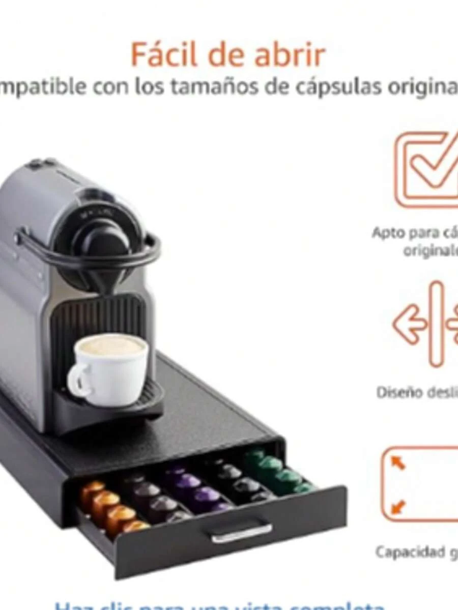 A ma z o n Basics - Storage Drawer for 50 N es pr es so Coffee Capsules, for OriginalLine Only - Negro - Ver 1