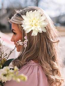 1个时尚优雅的超大多层人造花发夹，波西米亚风发卡，适合女性佩戴，可用于情人节、婚礼等场合，也可作为送给她的礼物。 - 彩色 - 查看 2