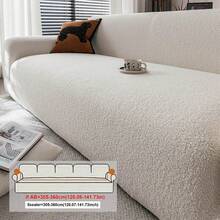 1件泰迪熊绒毛沙发套，防滑耐用，宠物友好，不易褪色，用途广泛，防刮擦，高弹力，多种颜色可选，时尚舒适，可机洗，可重复使用，四季皆宜。 - 米色 - 查看 7