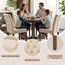 Dining Room Chair Set Of 2, Kitchen Chair, Living Room Chair, Upholstered Chairs With Solid Wood Legs - Beige - View 8