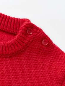 mini bala 2-6岁儿童羊毛混纺毛衣，柔软舒适，可爱设计，适合2026年冬季新年 - 紅色 - 查看 11