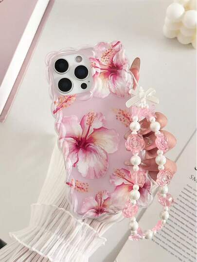 Lily Pattern Painted Braided Transparent Attached Bracelet Flat Printing Painted Anti-Drop Fashionable Cute Compatible With IPhone 17/ 17 Pro/ 17 Pro Max/ 16/ 16 Pro/ 16 Pro Max/ 16 Plus/10 Cases Anti-Drop New 14/ 15 Phone Case XS Painted 78P European And American XR Painted 78GES2 Printing Max Compatible With Apple P15 Pro Max Anti-Drop P14 Thickened P13 Soft Shell P12 Full Package P11 Anti-Drop Creative Phone Case