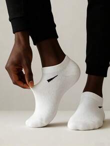 1/9/10/15双男女通用袜子运动袜白/黑/灰色短袜隐形袜纯色简约风格适合日常休闲穿着 - 彩色 - 查看 3