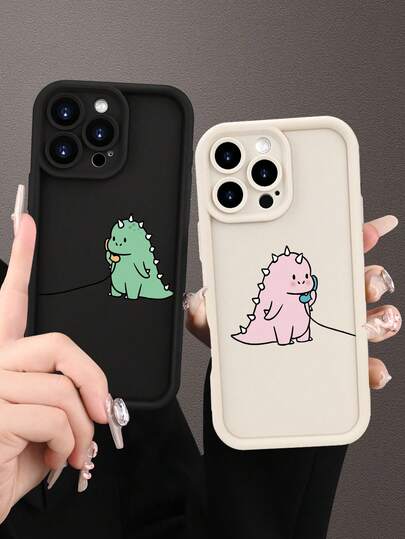 Funda de teléfono de estilo elegante personalizada con estampado de dinosaurio lindo y de moda, adecuada como regalo de cumpleaños u ocasión especial para amigos, familia y parejas. Carcasa suave mate negra, protectora, a prueba de polvo y agua, compatible con iPhone 17/16/15/14/13/12/11/Pro/ProMax/X/XR/XS/XSMAX/7/8/PLUS y modelos internacionales, no la versión nacional.