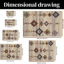 1pc Geometric Diamond Pattern Rug. Velvet Fabric, Approx. 850g, 0.6cm Thick. Durable, Anti-Slip, Easy To Clean. Available In Multiple Sizes. Suitable For Kitchen, Living Room, Dining Room, Bedroom, Balcony, Bathroom, Study, And More. An Ideal Home Decor Choice. - Multicolor - View 4