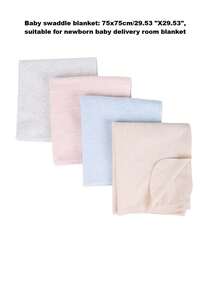 3pcs/Pack Solid Color Baby Swaddle Blanket, Single Layer Soft Adjustable Swaddle Wrap Blanket For 0-6 Months Newborn, Hospital Receiving Blanket - Multicolor - View 5
