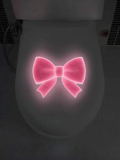 1 st rosa lysande rosettklistermärke självhäftande vattentät fluorescerande dekoration badrum toalettklistermärke