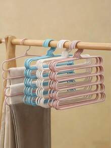 1pc Durable Plastic 5-Tier Hanging Clothes Rack, High Load Bearing, Non-Slip, Space Saving, Sturdy Structure, Easy To Hang, Breathable, Non-Deformable, Reusable - Multi-Functional Pants/Scarf/Tie Organizer, Suitable For Students, Renters, Small Space Dwellers, Fashion Enthusiasts, Wardrobes, Closets, Dorms, Apartments - Multicolor - View 1