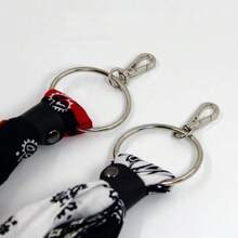 1pc Hip Hop Hiphop Cashew Flower Bandana Waist Chain Pants Hanging Decoration, Unisex Street Fashion Accessory - Black and White - View 7