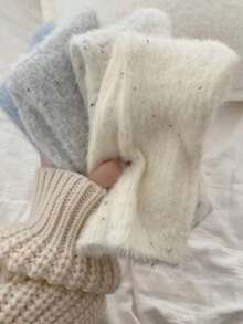 1pair/3pairs/6pairs Mink Plush Polka Dot Socks, Warm Thickened Plush Socks For Autumn/Winter - Multicolor - View 2