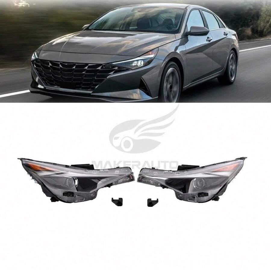 For 2021-2022 Elantra W/LED DRL Headlight Assembly Lamp Driver+Passenger Side - Default - View 1