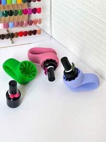 1个可调节硅胶指甲油瓶架，便携式美甲工具 - 彩色 - 查看 5