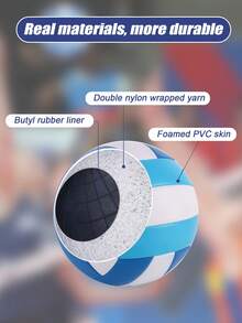 Size 5 Volleyball, Made Of PVC Material, Suitable For Indoor/Outdoor Or Backyard Use, Training And Competition. It Has A Durable Butyl Air Bladder And Machine Stitching. - Multicolor - View 4