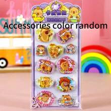 新款卡通贴纸卡片，配有3D皮巴拉吊坠摇铃贴纸，趣味十足，适合儿童 - 彩色 - 查看 16