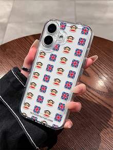 Officiellt licensierat Paul Frank transparent rymdskal för mobiler, stötsäkert kameraskydd i hela kroppen, mönster med apafigur, ny design kompatibel med iPhone 13/14/15/16/17 Pro Max - Multifärgad - Visa 2