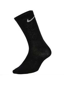 Nike Logo 运动高帮袜，训练健身中筒袜，男女通用，白色，多双装 - 黑色 - 查看 5
