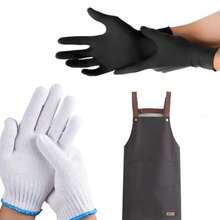 CYPN100 Guantes de Nitrilo Vinil de Alta Calidad Color Negro + 4 Guantes Gruesos + 1 Delantal - Sin Látex Sin Polvo Diseño Ambidiestro Ajuste Perfecto Desechables y ResistentesFashion - 224424374 - Ver 1