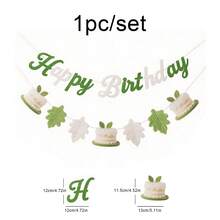 Kids Boys Girls Daisy Floral Green White Flower Leaf Cake Birthday Party Backdrop Wall Hanging Banner - Multicolor - View 11