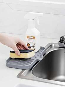 2 piezas Rejilla de secado de silicona, Alfombrilla de drenaje y Almohadilla de secado, Bandeja de drenaje de cocina, Dispensador de jabón y Soporte para esponja, Adecuado para la vida diaria de la cocina y el baño, Accesorios de cocina - Multicolor - Ver 4