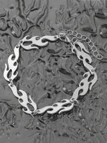 1pc Punk Flame Bracelet, Punk Hip Hop Style Bracelet, Suitable For Men, Holiday Gift - Flame Bracelet - View 3