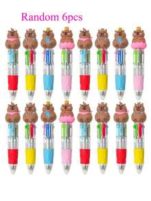 6/9/12/15 套水豚四合一多色圆珠笔，附赠可爱便签本和贴纸，卡通水豚便签本，适合作为生日礼物、奖品、派对礼品（随机） - 彩色 - 查看 22