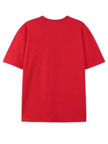 1 Disney Toy Story Cartoon Men's T-Shirt-Cartoon Pattern, Dark Background, Breathable Light Fabric, Regular Round Neck And Short Sleeves, Necessary For Birthday Parties, Exclusive To Racing Fans-Official Disney Pixar Movie Peripheral Gifts, Summer Costumes, Interesting Design, Comfortable To Wear. - Red - View 2