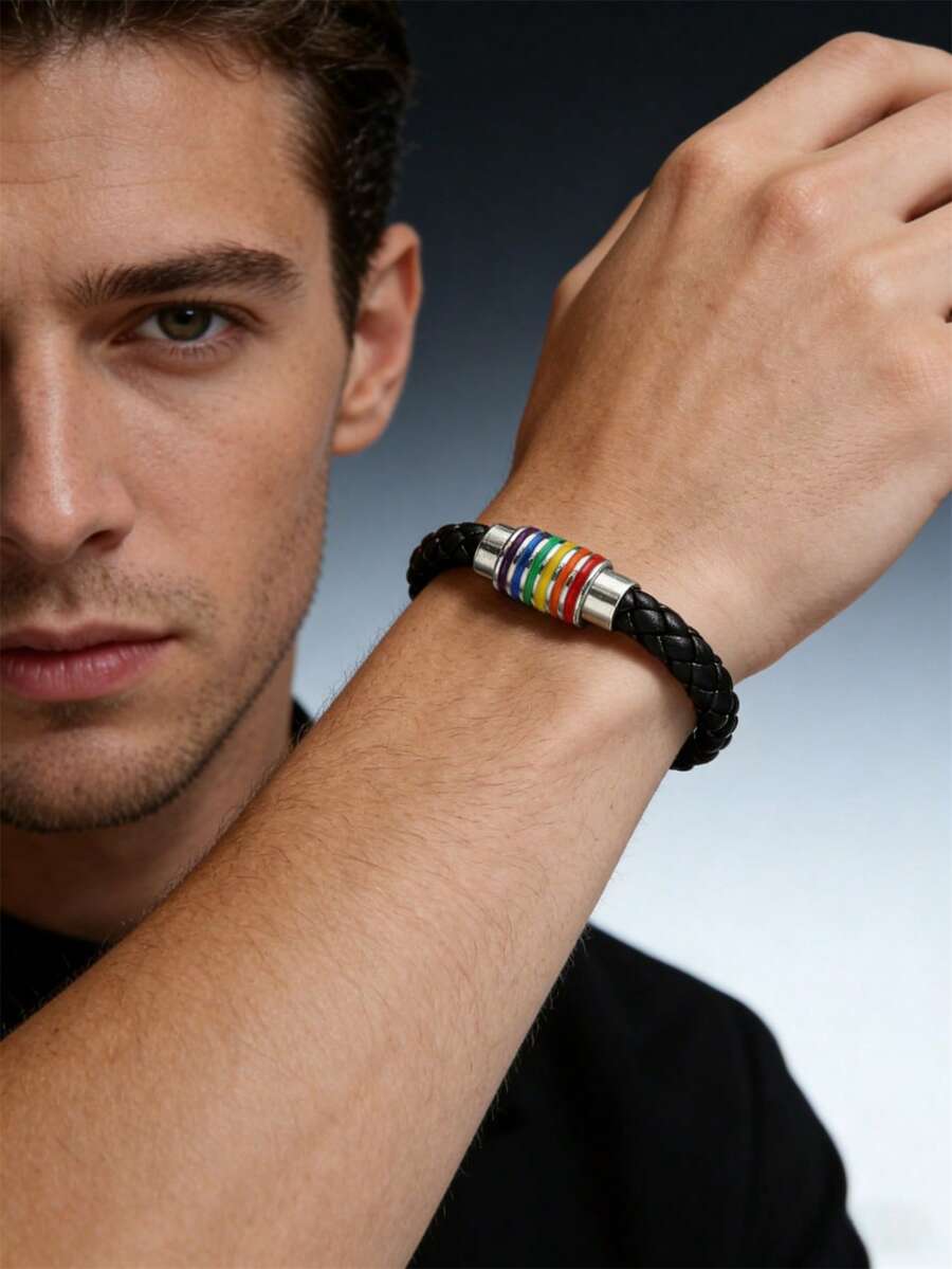 Men String Bracelets - Leather Bracelet - View 1
