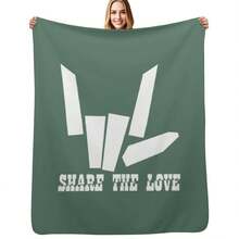 Share The Love Throw Blanket Anime Shaggy Polar Luxury Designer Blankets - Black - View 1