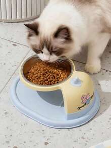 1pc Cat Bowl Stand, Ergonomic Design Raised Pet Bowl To Protect Neck, Anti-Spill Pet Feeder, Detachable Material, Suitable For Dog & Cat Dry And Wet Food, Easy To Clean - Single Bowl - View 8