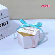 20/50/100 hộp giấy hình lục giác họa tiết vân đá cẩm thạch "Cảm ơn", hộp quà tặng nơ màu hồng/xanh dương/tím, hộp quà tặng tiệc màu hồng, hộp quà tặng màu tím, quà cưới, hộp quà tặng tiệc tùng, túi quà cảm ơn, đồ trang trí sinh nhật tự làm, quà tặng ngày Valentine, quà cưới, quà đính hôn, quà tặng tiệc cô dâu, quà sinh nhật, quà tặng tiệc mừng em bé. - Nhiều màu - Xem 16