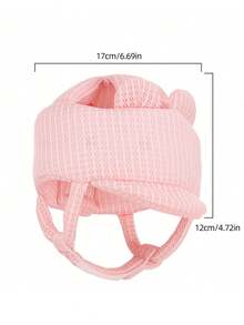 1个卡通熊宝宝防摔帽，可调节婴儿幼儿防撞保护头盔，3D网眼透气夏季宝宝安全帽，防摔帽，爬行保护帽，咖啡色/粉色 - 粉色 - 查看 2