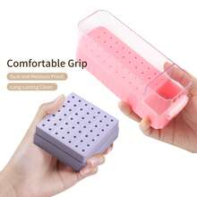 40/49 Hole Nail Drill Bit Storage Box, Dust-Proof Nail Drill Bit Base, Nail Drill Bit Display Rack, Cleaning Box, Salon Manicure Tool - Multicolor - View 10