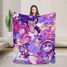 Flannel Throw Blanket,A-Amazing D-Digital Anime Circus Cozy Super Soft Flannel Blanket, Funny Game Theme Warm Throw Blanket For Living Room, Home Decor, Cozy Soft Flannel Blanket & Suitable For Birthday Anniversaries, Valentine's Day, Thanksgiving, Christmas, Halloween, Wedding, New Year Gifts Provide Personalized Ideal Gifts For Her, Him, Family Members, Boyfriends, Girlfriends, Fathers, Family Members, Mothers, Lovers, Daughters, Sons, Grandfathers, Grandmothers, Friends, Classmates And Pets. Sofa, Bed, Car, Bedroom, Living Room, Office, Outdoor Camping, Beach, Wall Decoration, Bedroom Decor,  Halloween Blanket, Fall Decor, Fall Decorations For Home, Christmas Party Theme Blanket, Christmas Decor, Office Decoration - multicolour 19 - 查看 7