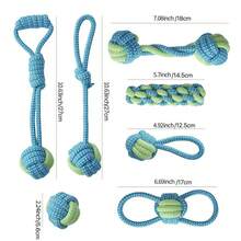 7 piezas Juguetes de correa para perros, juguetes masticables duraderos para juego interactivo con perros medianos y pequeños, ayuda a limpiar los dientes, aliviar el aburrimiento, juego de tirar, masticado poderoso, juguetes dentales de cuerda de algodón para cachorros - Multicolor - Ver 39