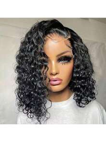 无胶卷波波头假发] 深波浪短波波头假发 1 件装 - 无胶卷波波头尼龙材质机织玫瑰网无香型易戴无需电源，情人节礼物 YWBL-WH - 自然色&黑色系 - 查看 2