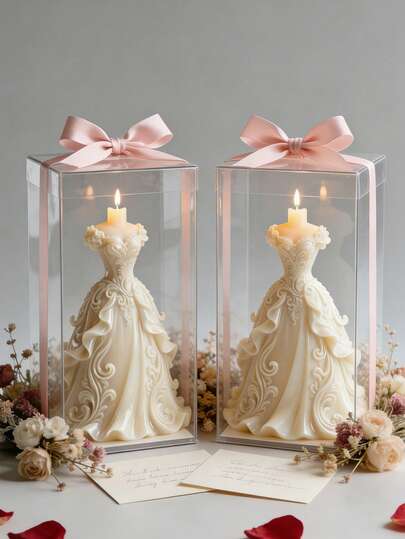 Khuôn 3D ren hoa hình váy cưới - Chống dính, có thể tái sử dụng, dùng cho epoxy/nến/thạch cao, trang trí đám cưới, quà tặng ngày lễ.