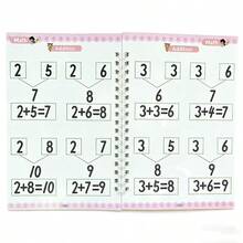 儿童笔记本，防水白色硬纸板+1支可擦笔，可重复使用，神奇笔记本，儿童早期练习书法，学习数学加减法。（笔的颜色随机。）