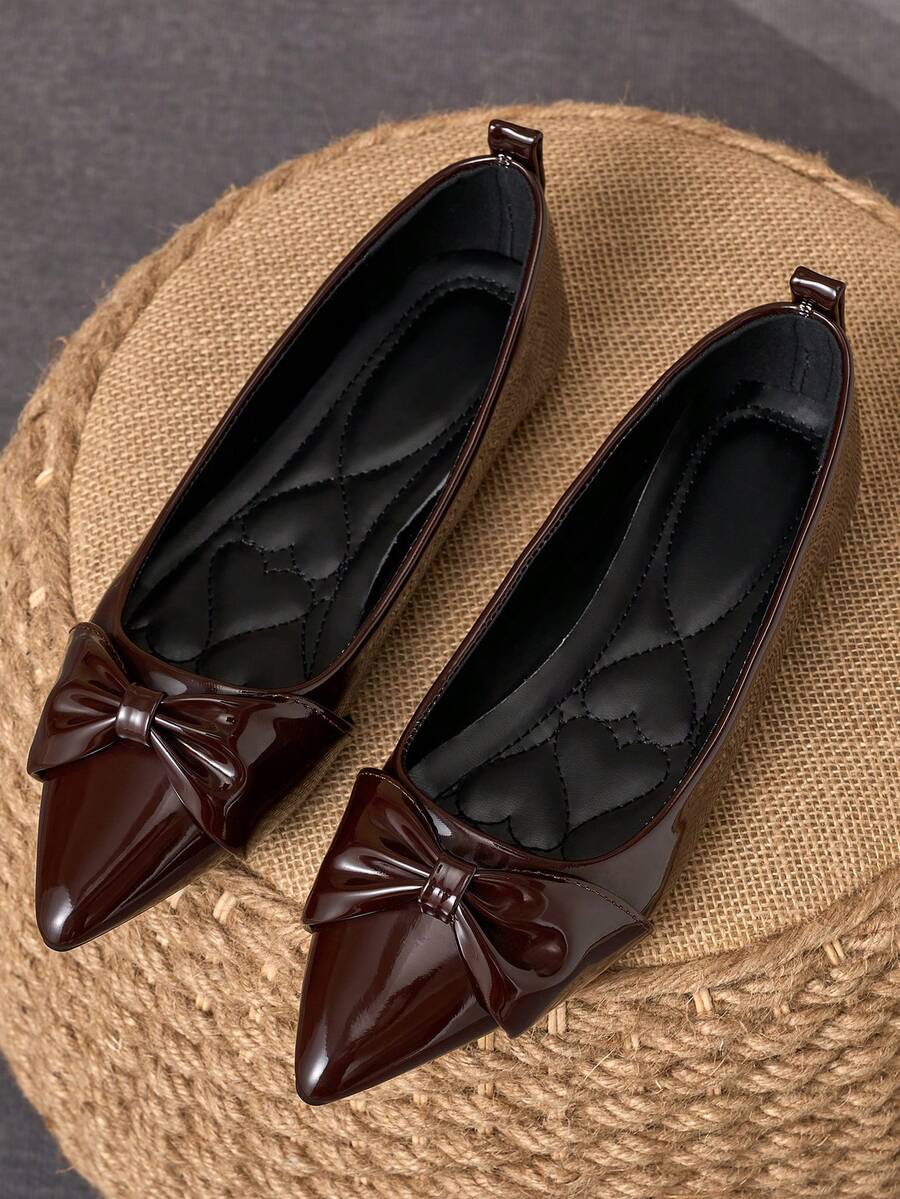 MonaNise 女士尖头时尚低帮鞋，户外休闲装，秋季，紫色，香槟色高端质感，红色百搭，黄色，舒适黑色乐福鞋