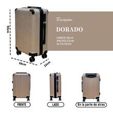 Maletas Viaje Avión Carry on 2pz 10kilos Con Candado Ruedas 360 Set 20+20 Pulgadas Cabina - Negro y dorado - Ver 3